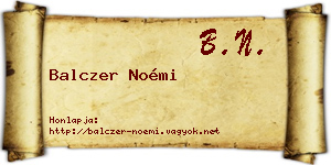 Balczer Noémi névjegykártya